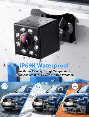 Камера с нощен режим за задно виждане с 8 LED диода, снимка 3 - Аксесоари и консумативи - 30370152