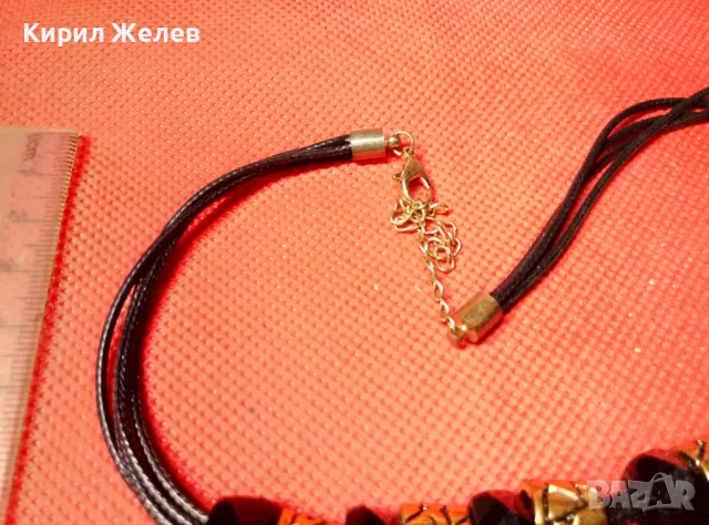 ШАРМАНТНА ПОЗЛАТЕНА РЕТРО АРТ СТИЛ ОГЪРЛИЦА КОЛИЕ 47273, снимка 6 - Колиета, медальони, синджири - 47315758