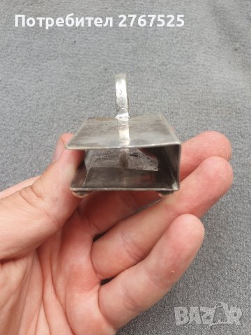 Стара 100 годишна посребрена поставка за кибрит държач кутия, снимка 5 - Антикварни и старинни предмети - 42312594