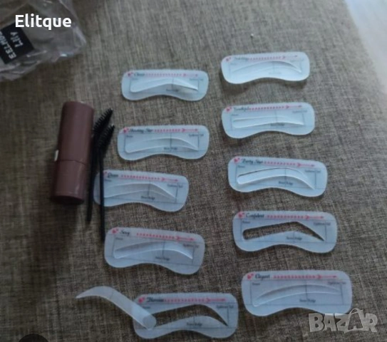 Комплект за оформяне и оцветяване на вежди (шаблони + пигмент)