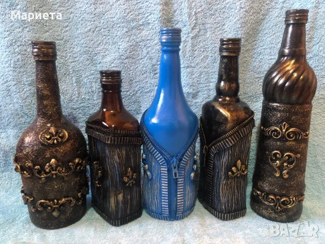 Декорирани бутилки, снимка 6 - Декорация за дома - 49032278