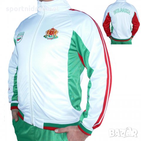 Мъжки спортен екип БЪЛГАРИЯ 485, бяло, зелено, червено, полиестер. 