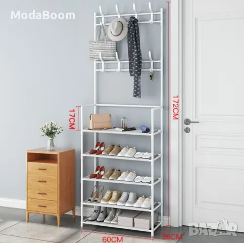 Многофункционална стойка за обувки, чанти и закачалка за връхни дрехи и др., снимка 3 - Други стоки за дома - 48056811