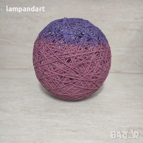 Абажур в розово и лилаво сфера, снимка 4 - Полилеи - 38970187