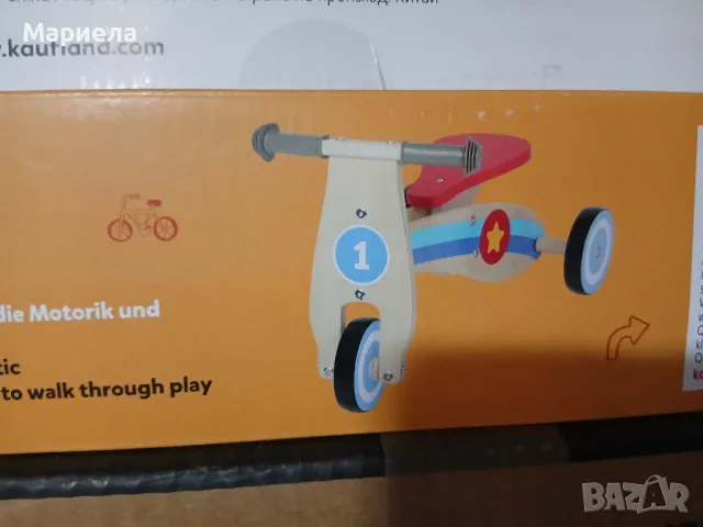 Нова дървена триколка, Колело за баланс, снимка 3 - Детски велосипеди, триколки и коли - 50326156