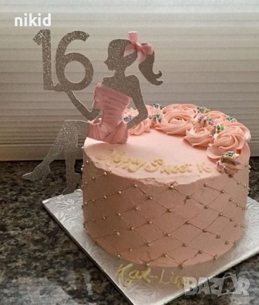 Лейди Силует Дама Момиче 2 части картонен топер на клечки украса декорация за торта Парти, снимка 9 - Други - 22498929