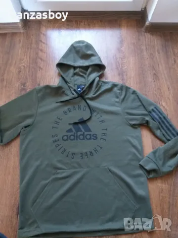 adidas Sport Id Pullover Hoodie Olive - страхотно мъжко горнище КАТО НОВО Л, снимка 6 - Спортни дрехи, екипи - 48510008