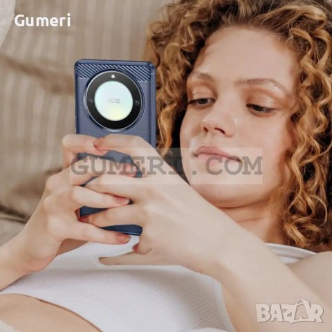 Honor Magic5 Lite Противоударен Силиконов Гръб - Карбон, снимка 9 - Калъфи, кейсове - 42648566