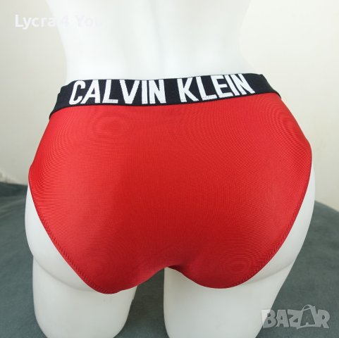 Calvin Klein M/L червена спортна бикина/бански с лека лъскавина, снимка 4 - Бански костюми - 42069448