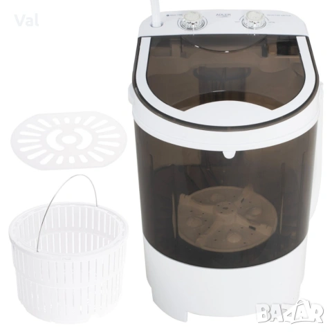 Преносима мини пералня Adler с центрофуга до 4 кг - Компактно решение за всяко пространство