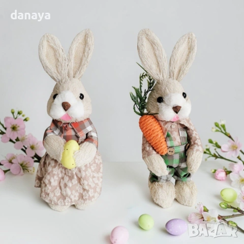 6488 Декоративен великденски заек фигура за украса, 27 см, снимка 8 - Декорация за дома - 53718686