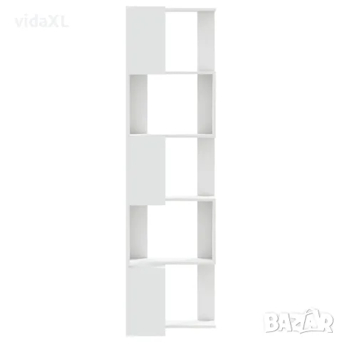 vidaXL Ъглова етажерка 5 нива бял 50x50x179 см инженерно дърво, снимка 5 - Етажерки - 56148190