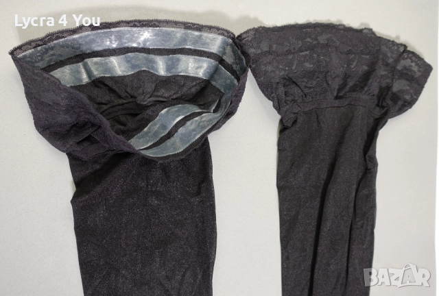 Bellevue Satin Sheers 15 den нови черни силиконови чорапи, снимка 7 - Бельо - 52701302