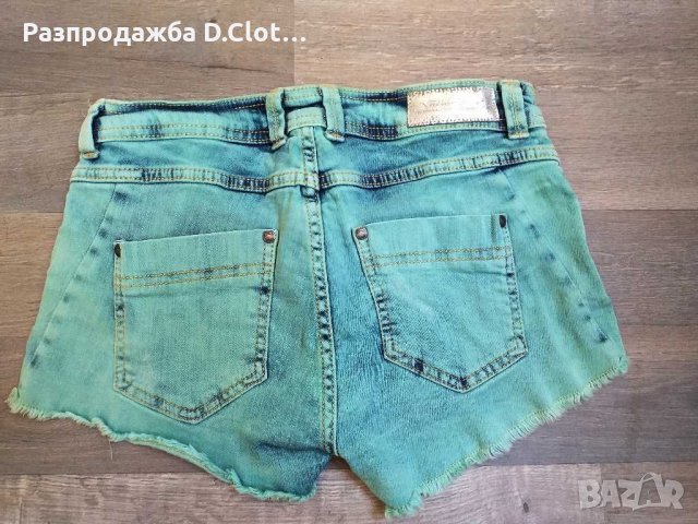 Fishbone S зелени къси дънки, снимка 4 - Къси панталони и бермуди - 29344178