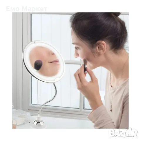 Оптично огледало с LED светлина, вакуумно захващане и 10x оптично увеличение, снимка 3 - Други стоки за дома - 49213214