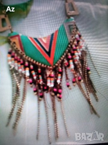 Колие метал и мъниста, снимка 1