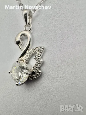 Сребърно колие с мойсанит (Диамант) 1 карат, снимка 10 - Колиета, медальони, синджири - 50106807