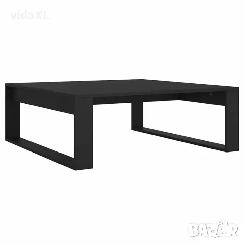 vidaXL Маса за кафе, черна, 100x100x35 см, инженерно дърво