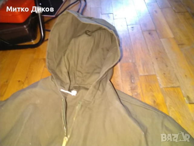 Анорак бризентов от соца Младост Годеч нов с качулка цял цип 3 джоба размер М, снимка 7 - Екипировка - 51080572