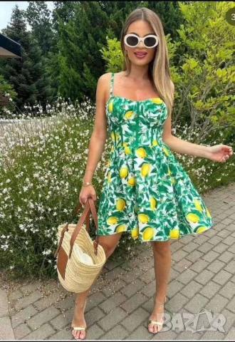 рокля с лимони , снимка 4 - Рокли - 50872911