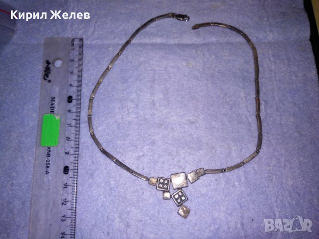 АРИСТОКРАТИЧНО СРЕБЪРНО АРТ КОЛИЕ СРЕБРО 925 Част От КОМЛЕКТ ИНКРУСТИРАНО с ФАСЕТИРАНИ ЦИРКОНИ 33154, снимка 6 - Колиета, медальони, синджири - 39568419