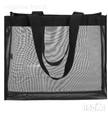 Плажна мрежеста чанта, Черен, 40x15x30 см.