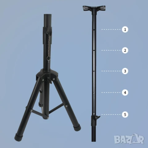 Метална стойка за Тонколона Тип статив, до 50 кг, 60-120 см, снимка 3 - Други - 51295616