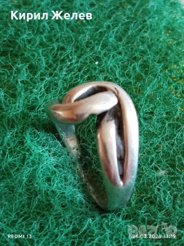 Винтидж сребърен пръстен Арт Деко стил майсторска изработка 51768, снимка 4 - Пръстени - 53982152