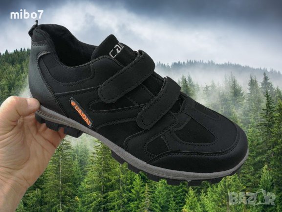 Мъжки маратонки с лепенки велкро в черно- CAIDAI, снимка 2 - Маратонки - 44481095