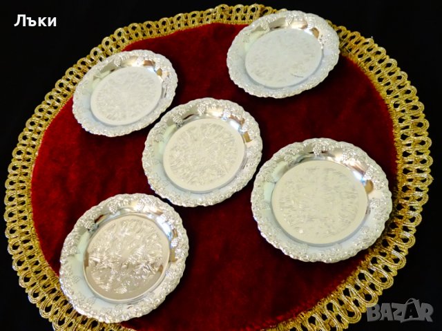 Посребрена чиния,релефно грозде. , снимка 5 - Антикварни и старинни предмети - 37924494