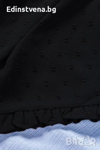 Дамска блуза в черно с къс ръкав и принт на точки, снимка 9 - Корсети, бюстиета, топове - 40494414