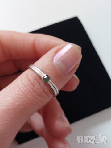 Сребърен пръстен с естествен камък 925, снимка 2 - Пръстени - 44336165