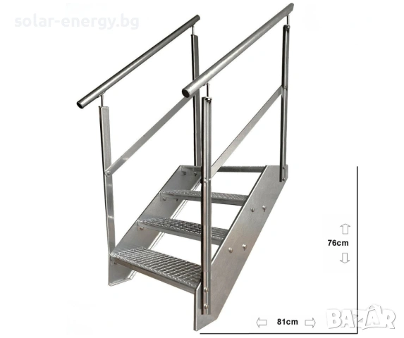 Метално стълбище 4 стъпала | Външни стълби | Поцинковано, снимка 5 - Други - 54235586