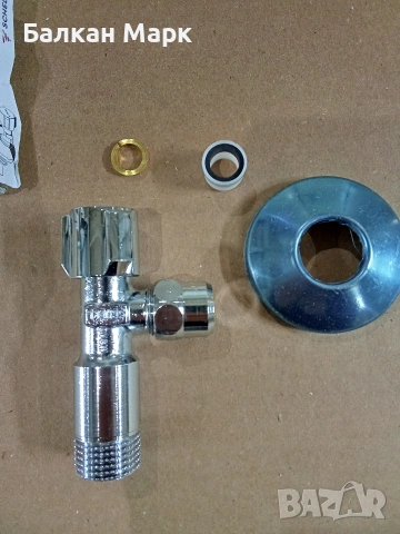 Ъглов спирателен кран SCHELL 1/2" x 3/8" с розетка , снимка 3 - ВИК - 54075622