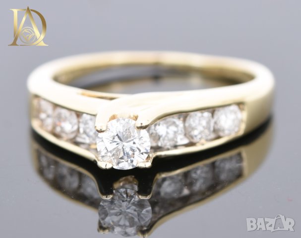 Нов Златен Пръстен с 0.93кт Естествени Диаманти, снимка 2 - Пръстени - 42864116