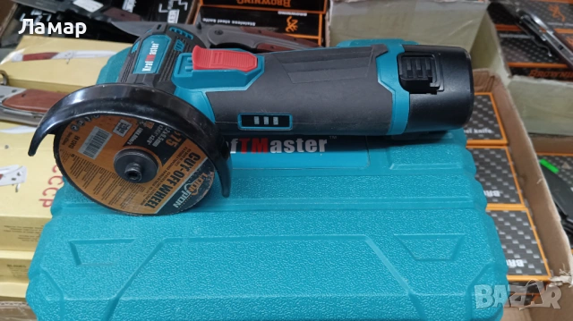 Мини акумулаторен ъглошлайф шлайф с 2 батерии 24V 6Ah и 3 диска