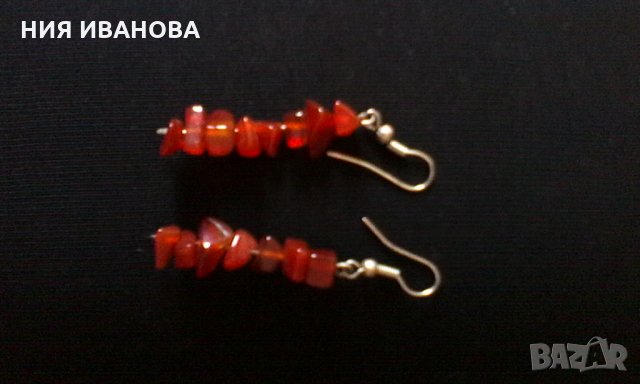 Обеци с камъни, снимка 4 - Обеци - 29243488