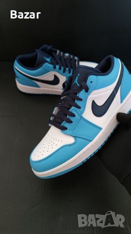 Nike Air Jordan 1 Low unc сини обувки маратонки размер 43 номер 42 налични маратонки нови ниски, снимка 15 - Маратонки - 39190651