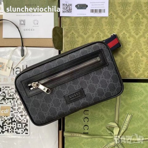 Мъжка чанта GG Black belt bag, снимка 3 - Чанти - 39500139