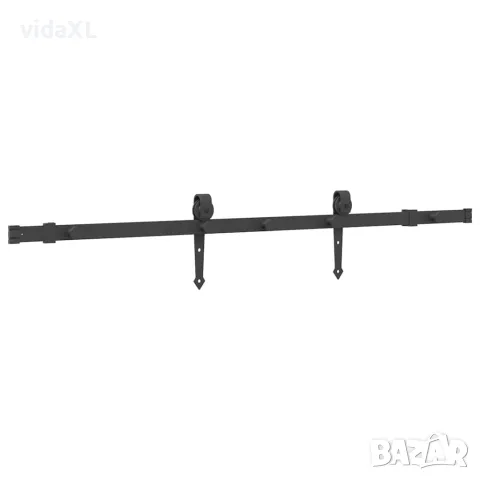 vidaXL Комплект механизъм за плъзгаща врата, 152,5 см, стомана, черен, снимка 7 - Железария - 56147426