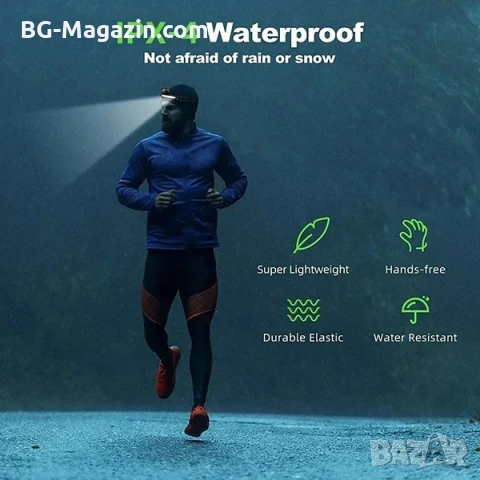 Мощен акумулаторен лед челник за глава със сензор за лов риболов бягане къмпинг каска LED фенер, снимка 13 - Къмпинг осветление - 50938397