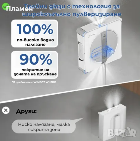 ECOVACS WINBOT W2S OMNI – робот за почистване на прозорци с интелигентна OMNI станция, снимка 10 - Други - 55886709