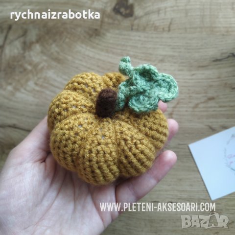 Плетена декорация тиква, снимка 2 - Декорация за дома - 42351974