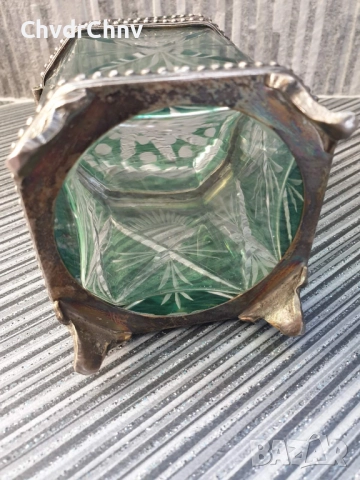 Стара Бохемия кристална кутия с капак 14см/бижутерка-бонбониера-захарница, снимка 9 - Антикварни и старинни предмети - 52967184