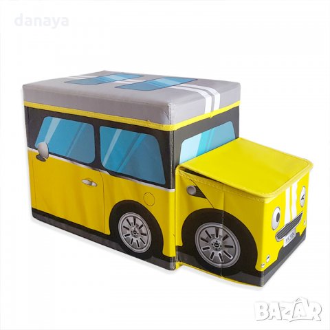910 Детска сгъваема кутия за играчки кош столче табуретка автобус полиция, снимка 13 - Други - 25249578