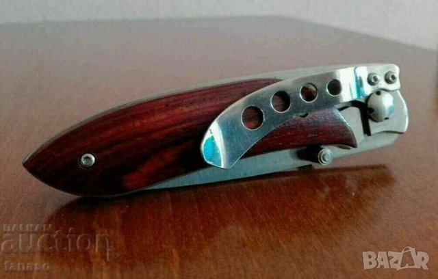 Джобен нож с дървени чирени, снимка 5 - Ножове - 42273759