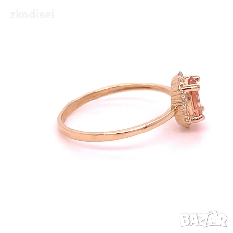 Златен дамски пръстен 1,39гр. размер:54 14кр. проба:585 модел:34399-4, снимка 2 - Пръстени - 51822505