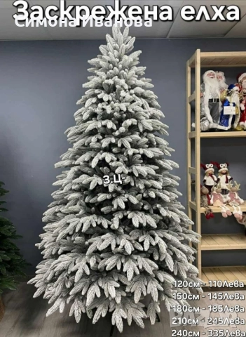 Заснежена, коледна елха, снимка 1