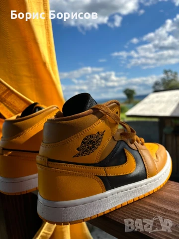 Nike Air Jordan 1 Mid Chutney Sneakers Shoes BQ6472-700 Women's Size 6,5, снимка 8 - Маратонки - 50686657