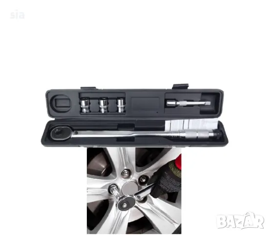 Динамометричен ключ, 40-210 Nm, с вложки 17/19/21 mm, снимка 3 - Аксесоари и консумативи - 47950016